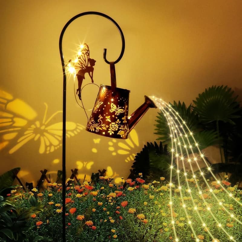 Solar Gartenleuchte mit Lichterkette – wasserdicht für Außenbereich