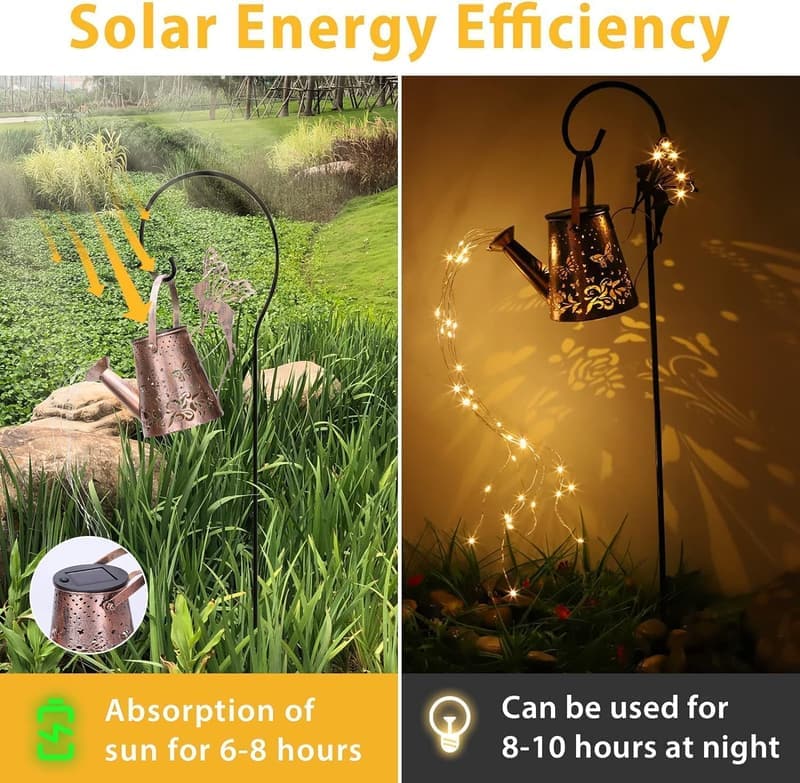 Solar Gartenleuchte mit Lichterkette – wasserdicht für Außenbereich