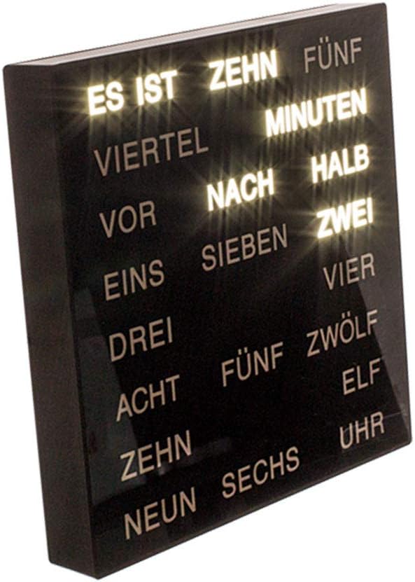 Deutsche Wort-Anzeige Uhr aus Kunststoff, 20 x 20 cm