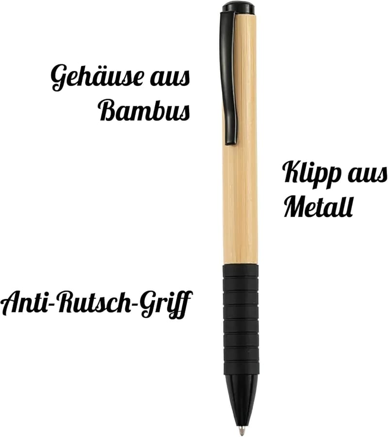 Personalisierter Bambus Drehkugelschreiber mit Gravur in Geschenkbox