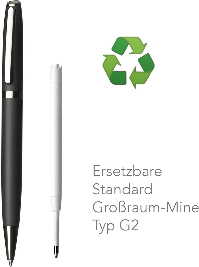 Glücksbringer Kugelschreiber mit Kleeblattgravur in Geschenk-Box