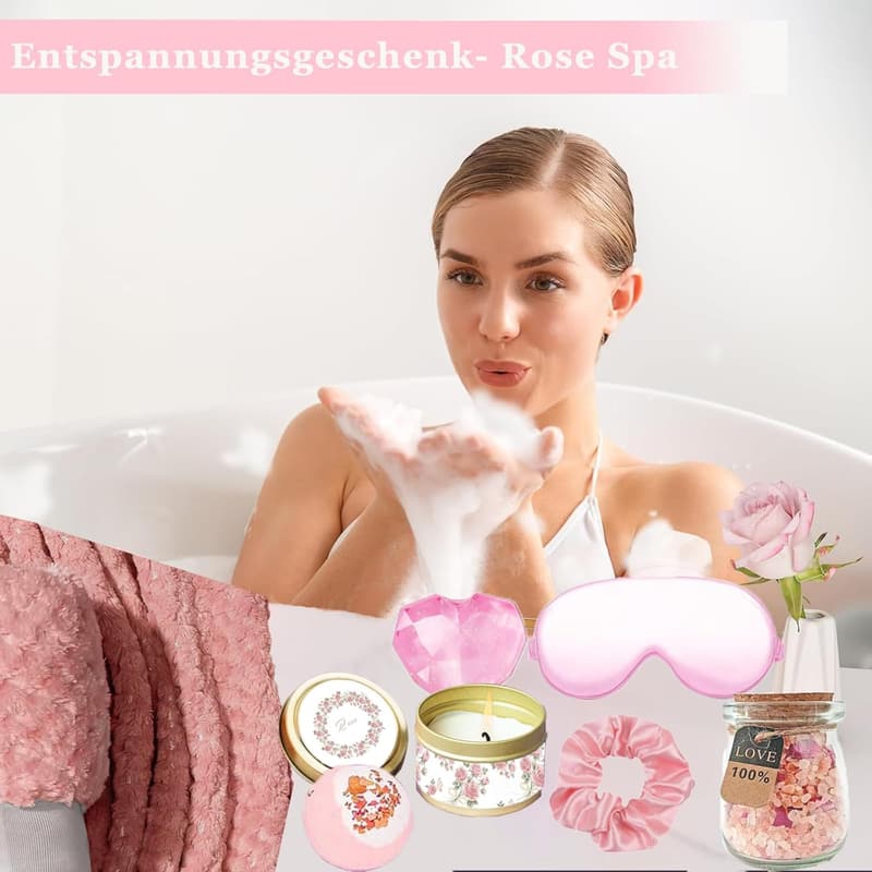 Geburtstagsgeschenkset für Frauen mit Edelstahl-Weinbecher und Kuscheldecke