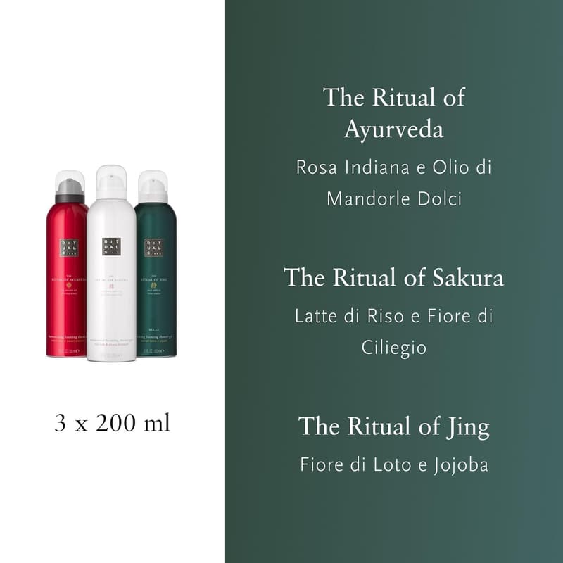 Vorteilspaket Duschschaum – Sakura, Jing & Ayurveda, 3 x 200 ml