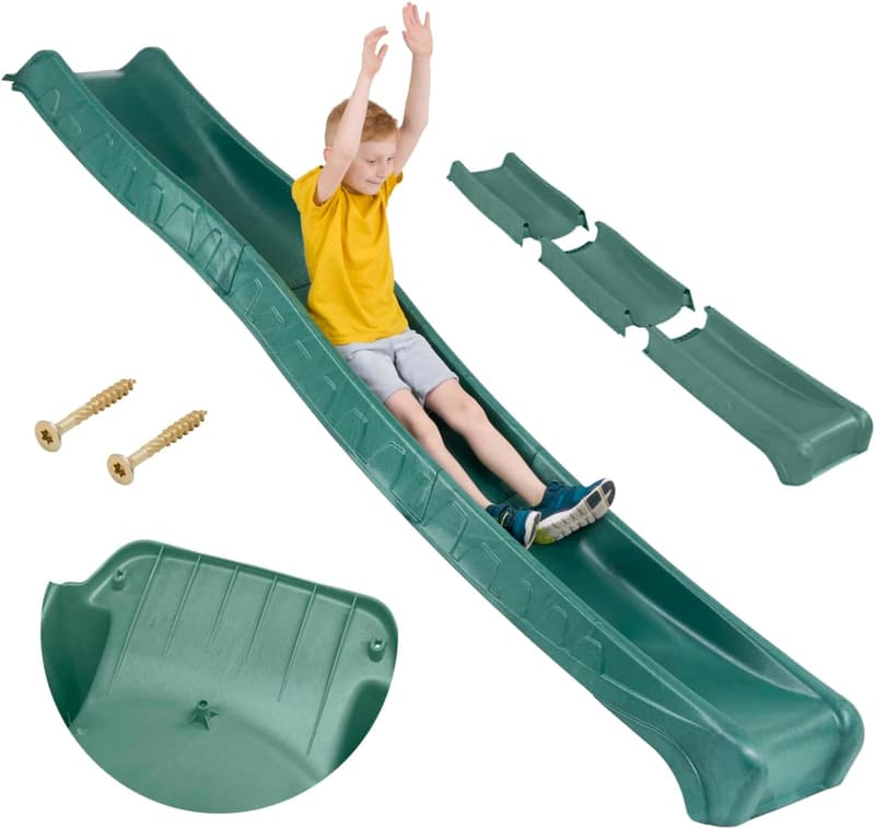 Outdoor Kinderrutsche 3 m – Gartenrutsche für Kinder ab 3 Έτη (Grün)