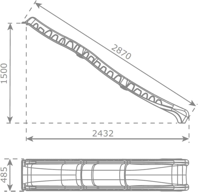 Outdoor Kinderrutsche 3 m – Gartenrutsche für Kinder ab 3 Έτη (Grün)