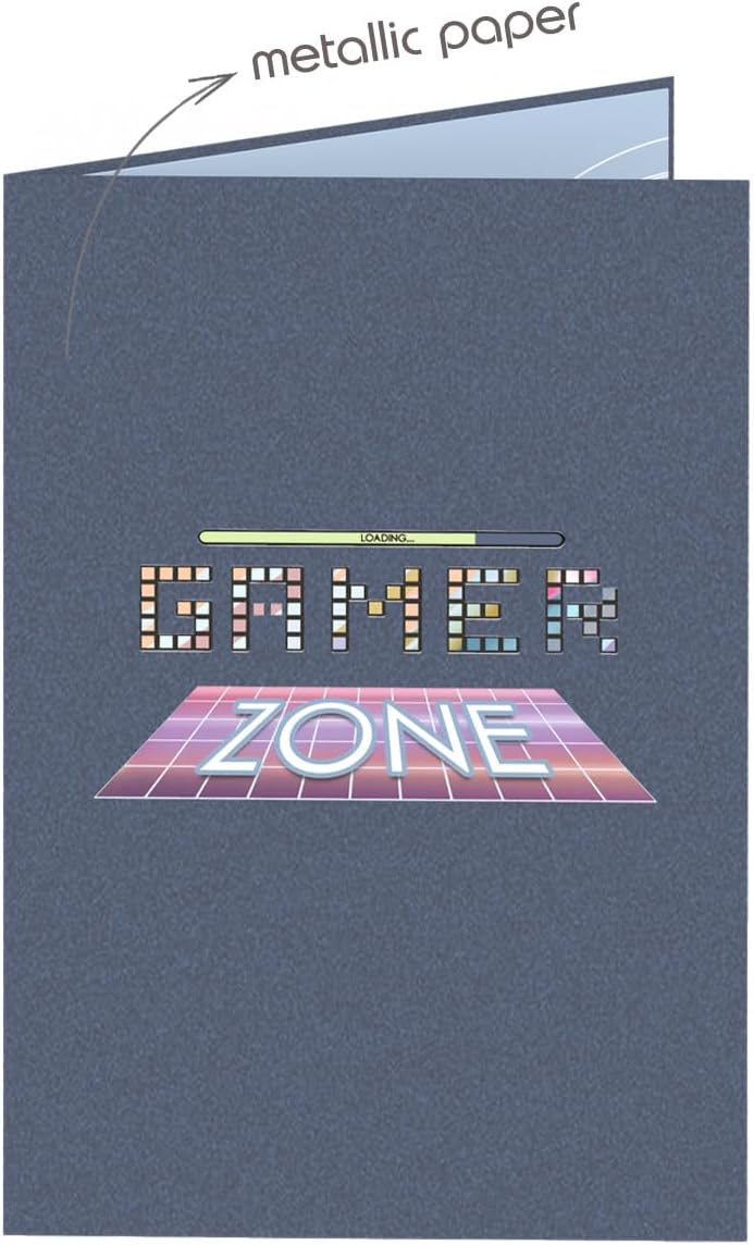 3D Geburtstagskarte Gamer aus Premium Metallic-Papier