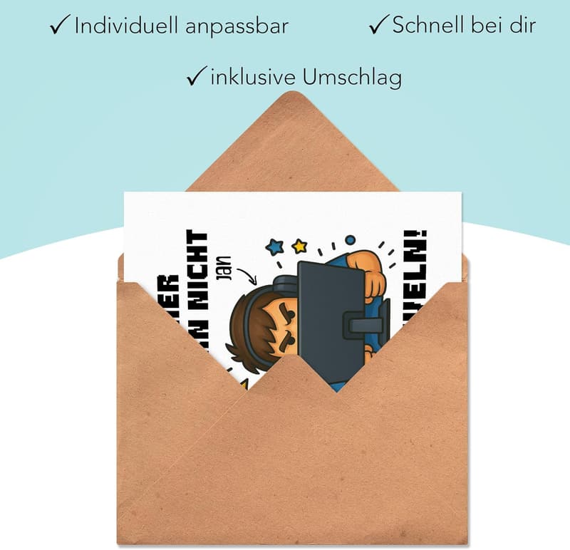 Personalisierte Gamer Geburtstagskarte – Lustiges Geschenk für Zocker