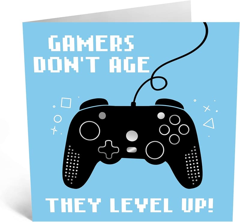 Lustige Geburtstagskarte für Gamer mit Aufklebern - 