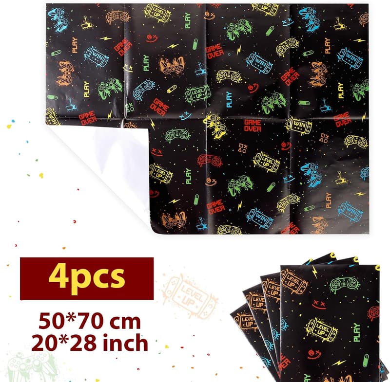Spiele Geschenkpapier 50x70cm für Kindergeburtstag und Partys