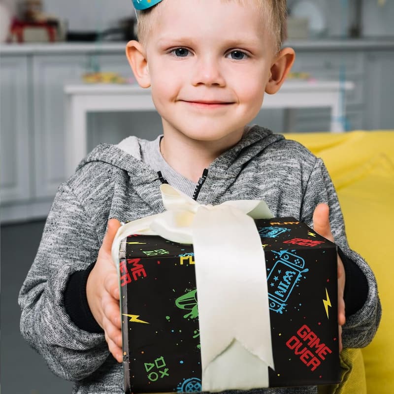 Spiele Geschenkpapier 50x70cm für Kindergeburtstag und Partys