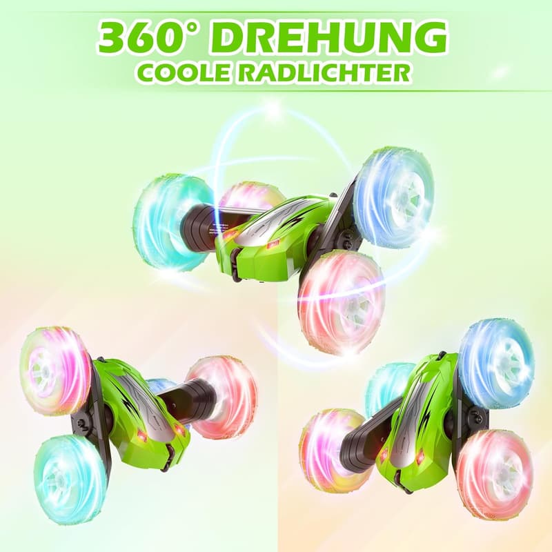 Ferngesteuertes 4WD Auto mit LED für Jungen und Mädchen, 2.4GHz, Grün