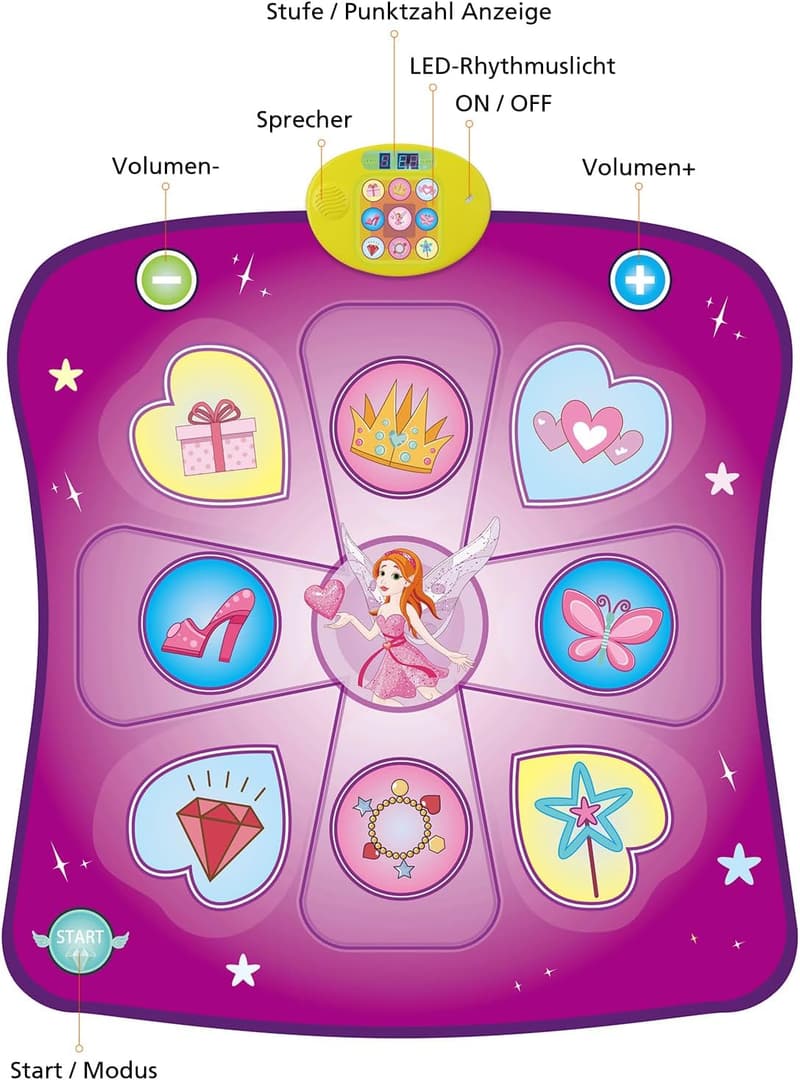 Musikmatte mit LED für Kinder, 3-8 Jahre, Spielzeug zu Weihnachten/Birthday
