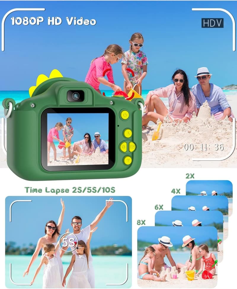 Kinderkamera 1080P mit 32GB für Jungen und Mädchen (3-12 Jahre)