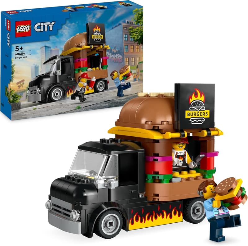LEGO City Burger-Truck Bauset für 5-jährige Kinder mit Minifigur