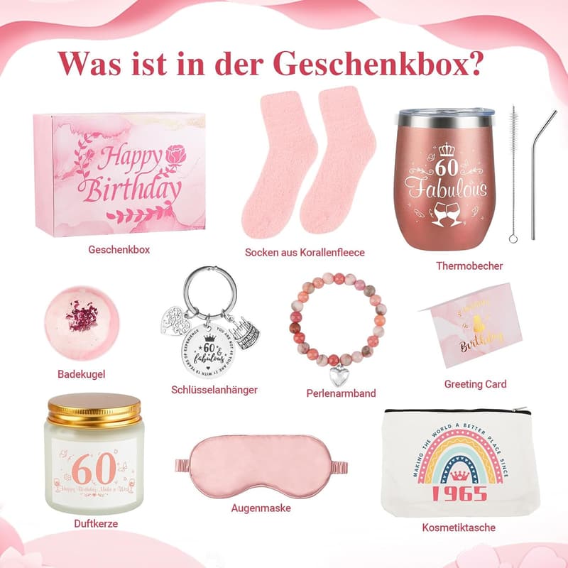 Geschenkset zum 60. Geburtstag für Frauen