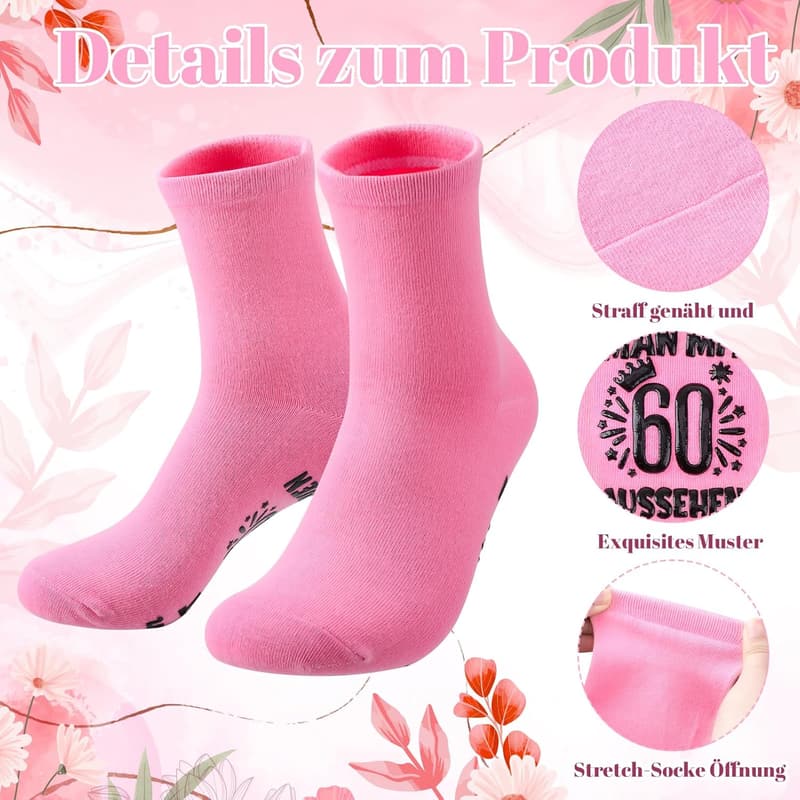 Geburtstags-Socken für Frauen aus Baumwolle, wadenhoch