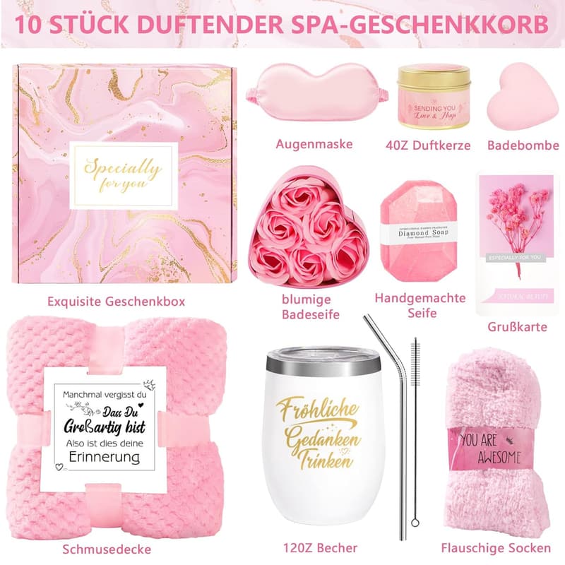 Entspannendes Spa-Geschenkset für Frauen – ideales Geburtstagsgeschenk
