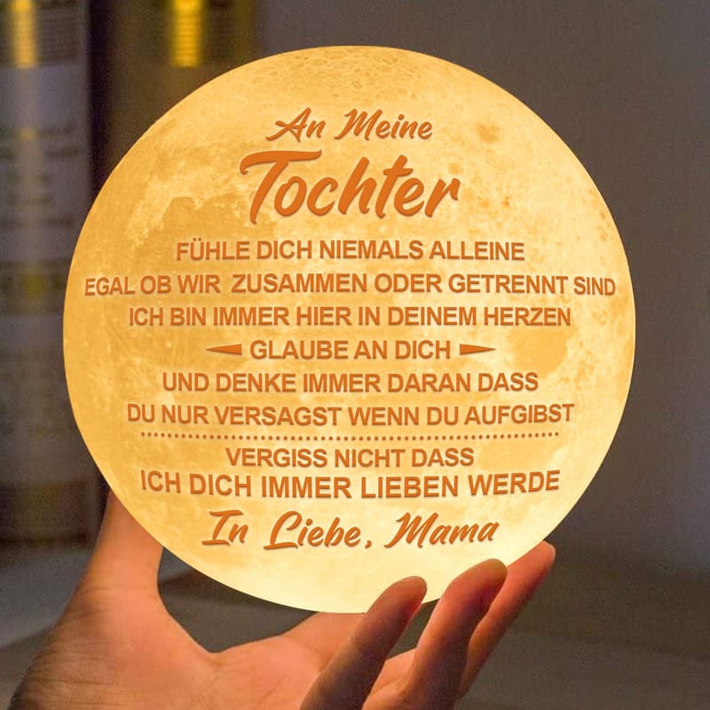 3D-Mondlampe mit Gravur für Tochter – Geburtstagsgeschenk von Mama