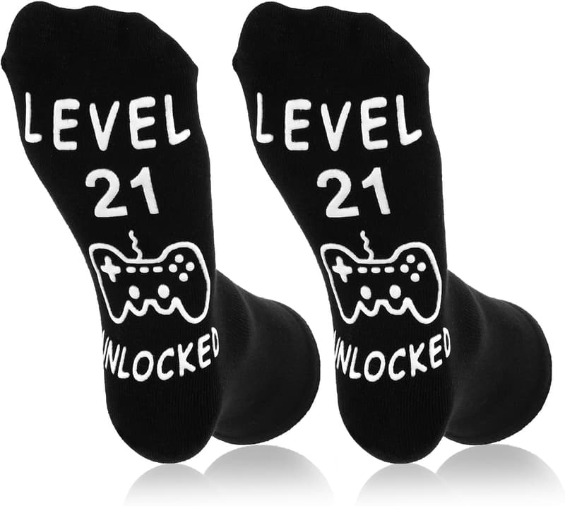 Lustige schwarze Baumwollsocken zum 21. Geburtstag für Männer