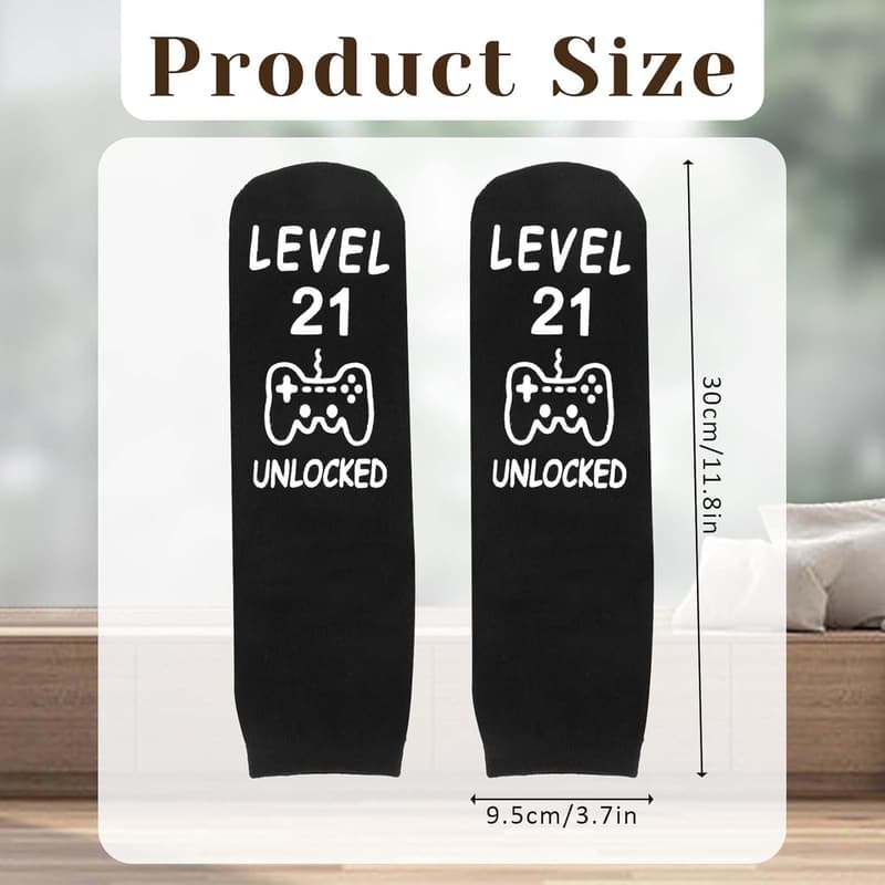 Lustige schwarze Baumwollsocken zum 21. Geburtstag für Männer