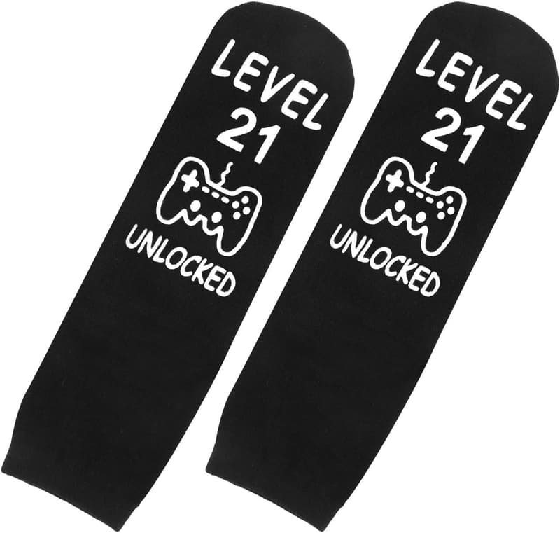 Lustige schwarze Baumwollsocken zum 21. Geburtstag für Männer