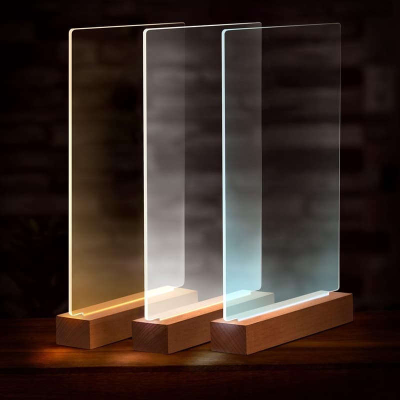 Personalisierter LED-Holzrahmen mit Acrylglasbild für Männer zum Geburtstag - 15x24x4,5cm
