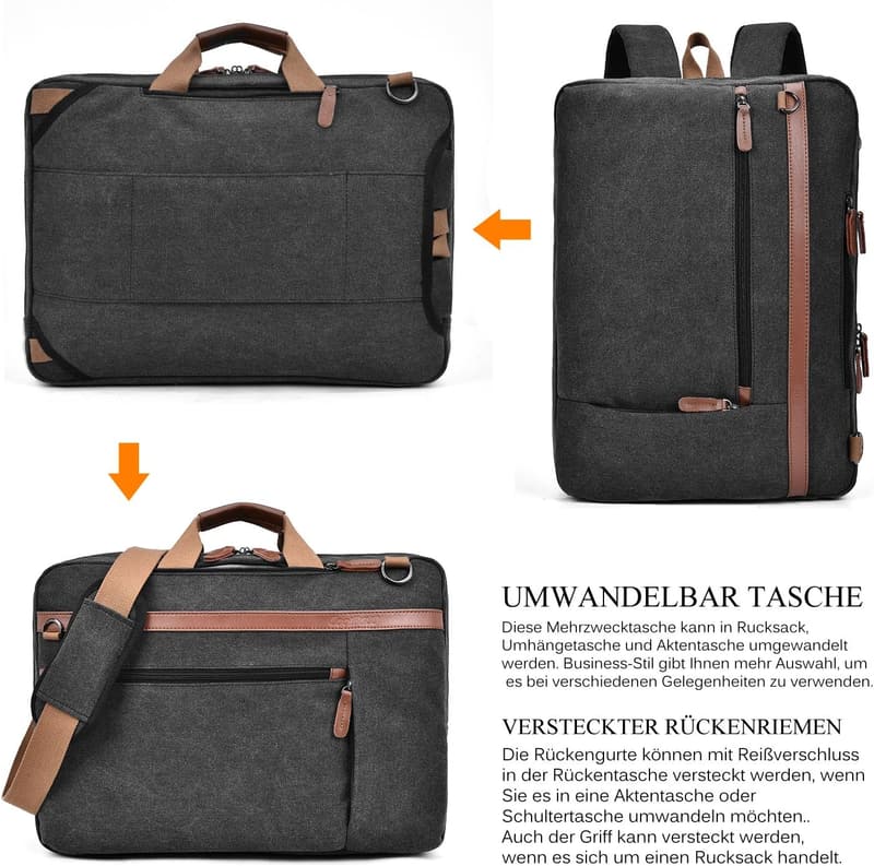 Umwandelbarer Rucksack für Business und Freizeitgeräte