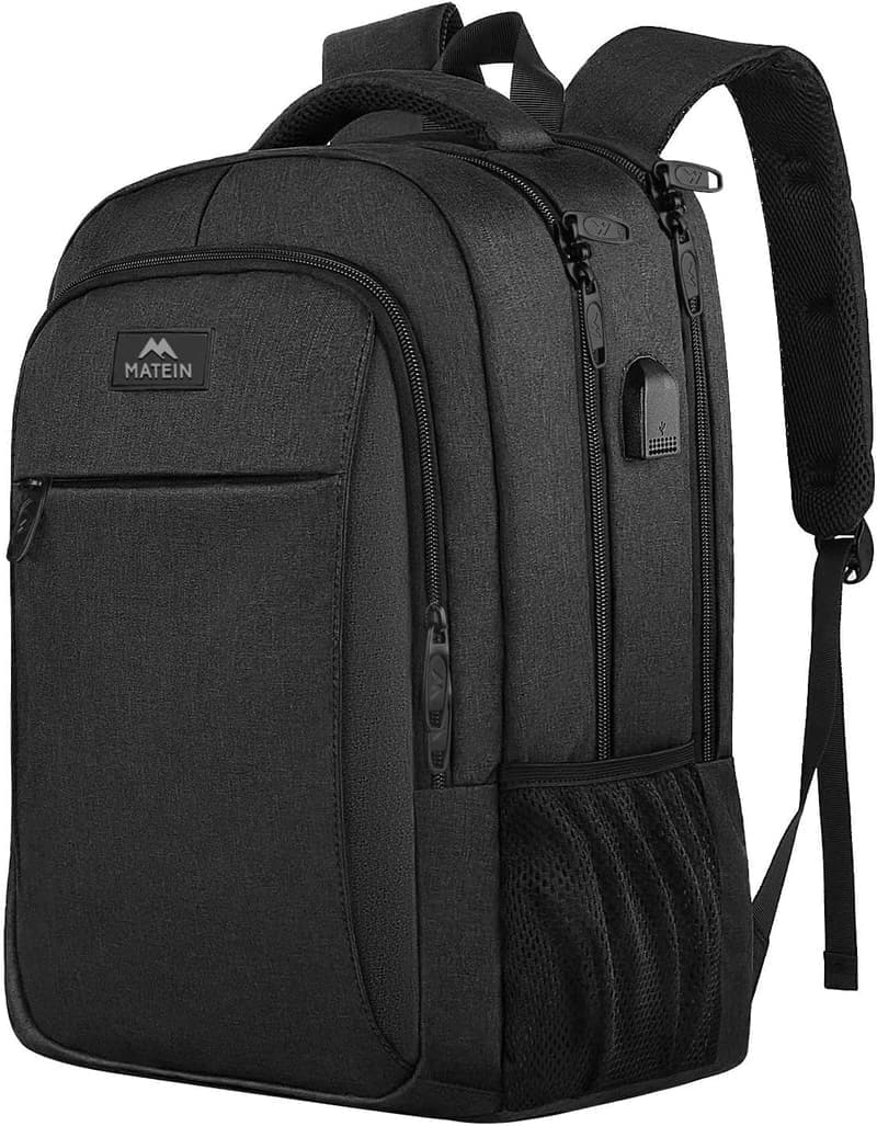 MATEIN Wasserabweisender Business Laptop Rucksack 15,6 Zoll mit USB-Anschluss