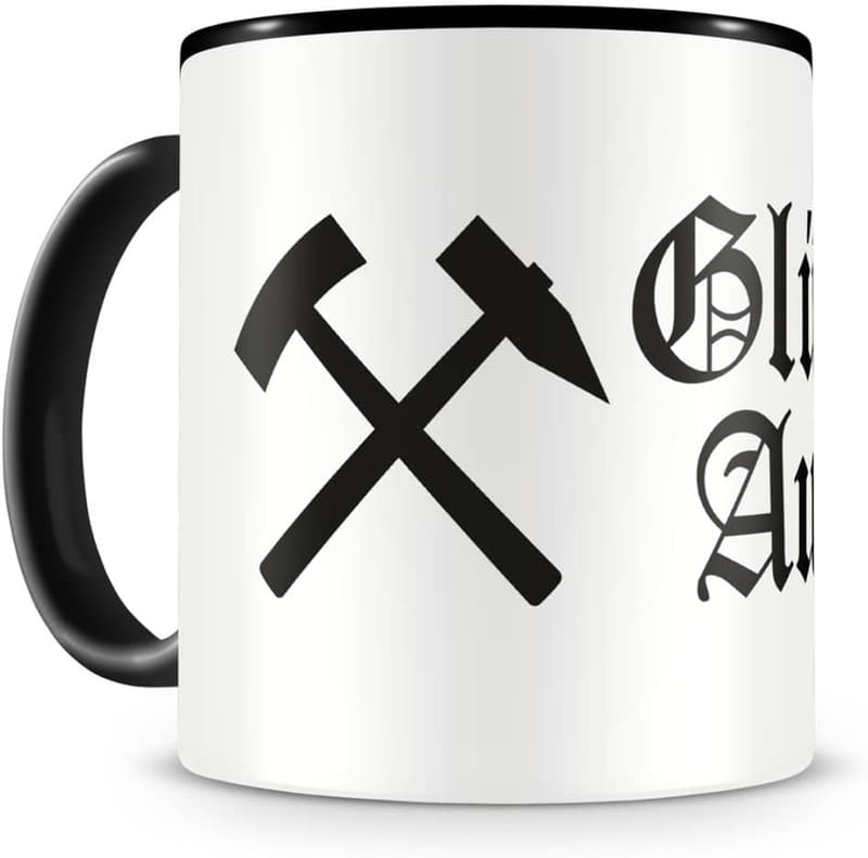 Schalke Tasse „Glück Auf“ - 300ml, schwarz, für Fans