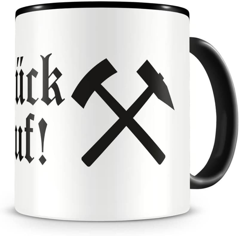 Schalke Tasse „Glück Auf“ - 300ml, schwarz, für Fans