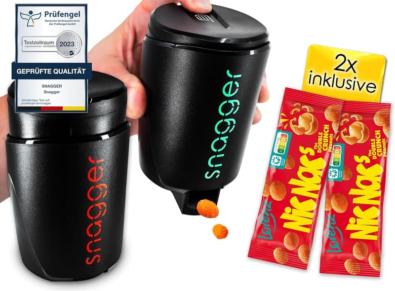 Snackspender Doppelpack - Saubere Hände beim Snacken, Black Edition
