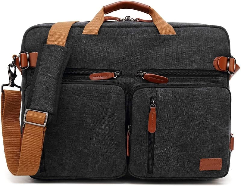 Umwandelbare 17,3 Zoll Laptoptasche aus Canvas für Männer und Frauen