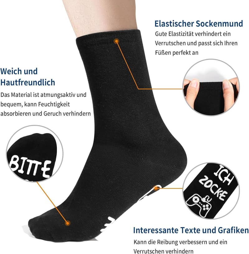 Lustige Socken mit Spruch aus Baumwolle – Geschenk für Männer
