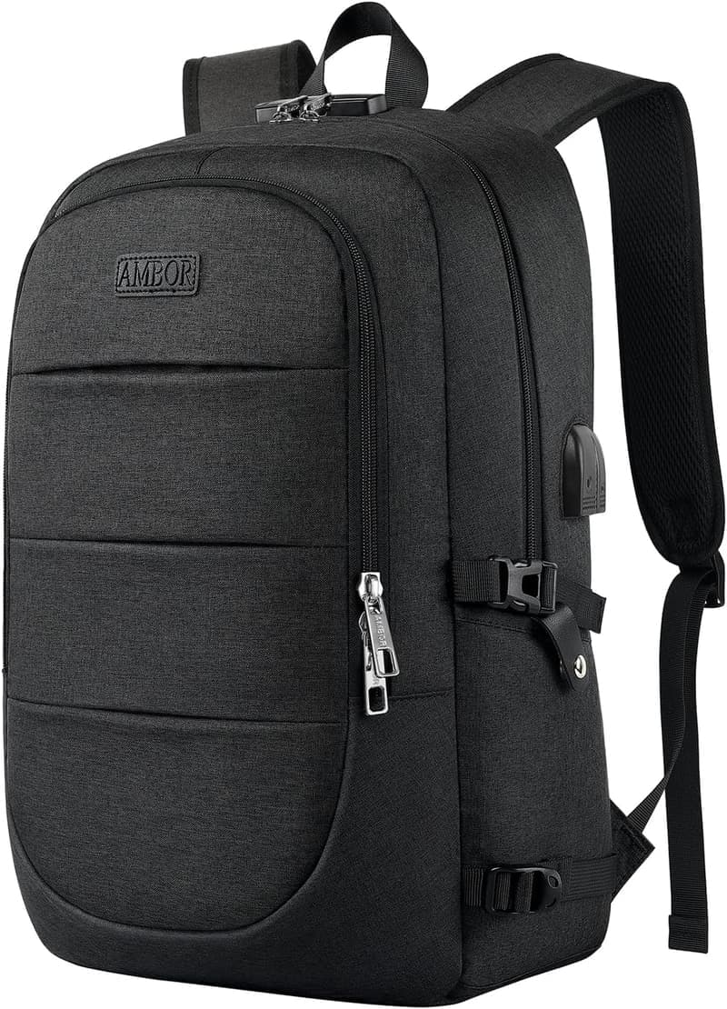 Multifunktionaler 17,3 Zoll Laptop-Rucksack für Herren und Damen, wasserdicht, mit USB-Ladeanschluss