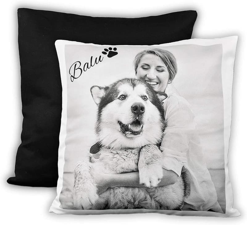 Personalisiertes Kissen mit Foto und Text – 40x40 cm, Jahrestag, Männer, Frauen