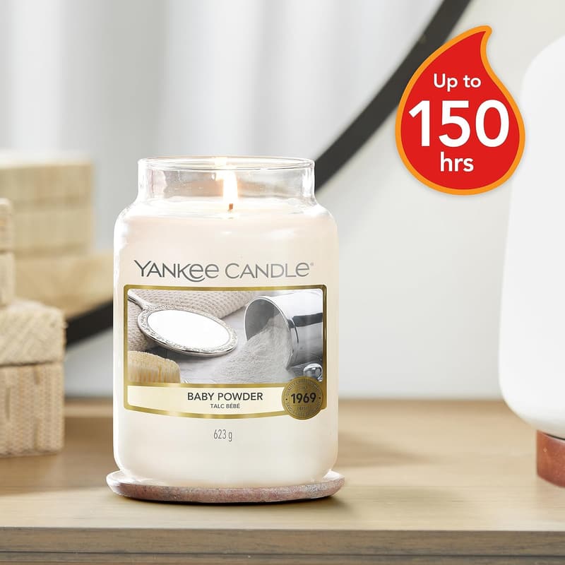 Yankee Candle Duftkerze Baby Powder | bis zu 150 Stunden Brenndauer | Geschenk für Frauen