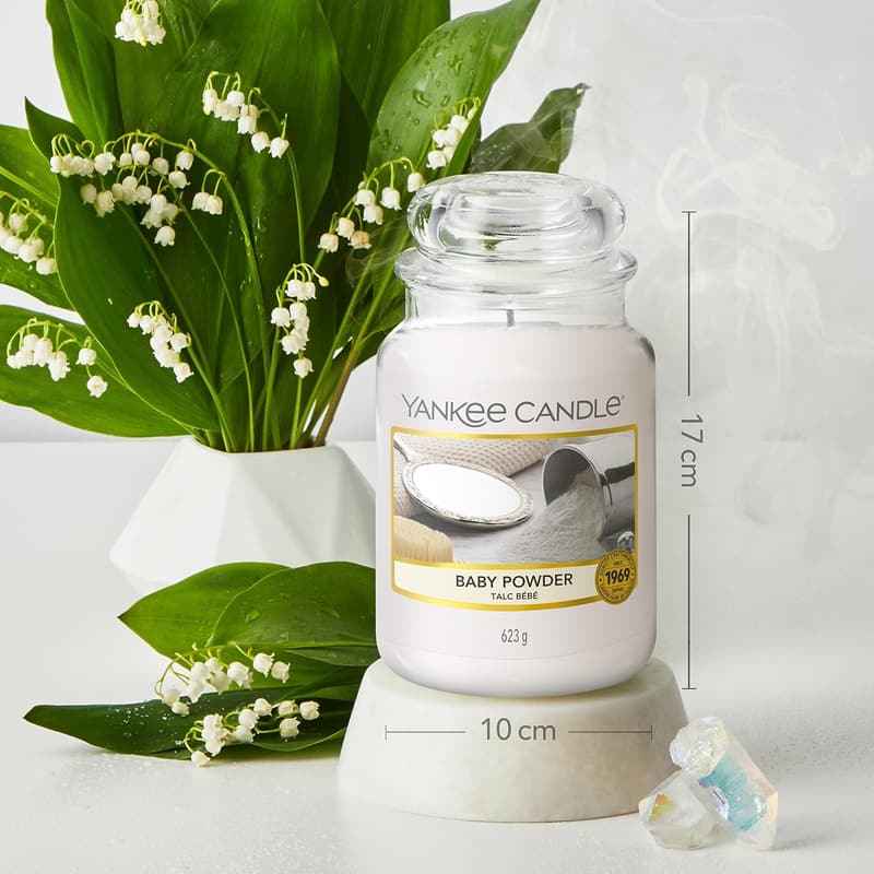 Yankee Candle Duftkerze Baby Powder | bis zu 150 Stunden Brenndauer | Geschenk für Frauen