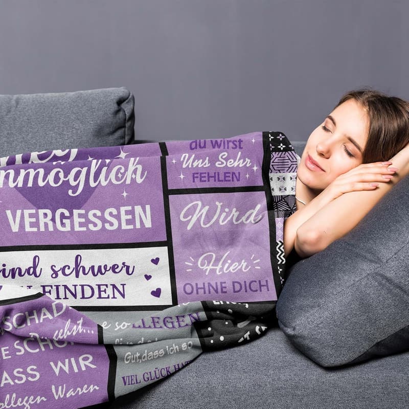 Abschiedsgeschenk für Kollegen – Dankesdecke 150×130 cm