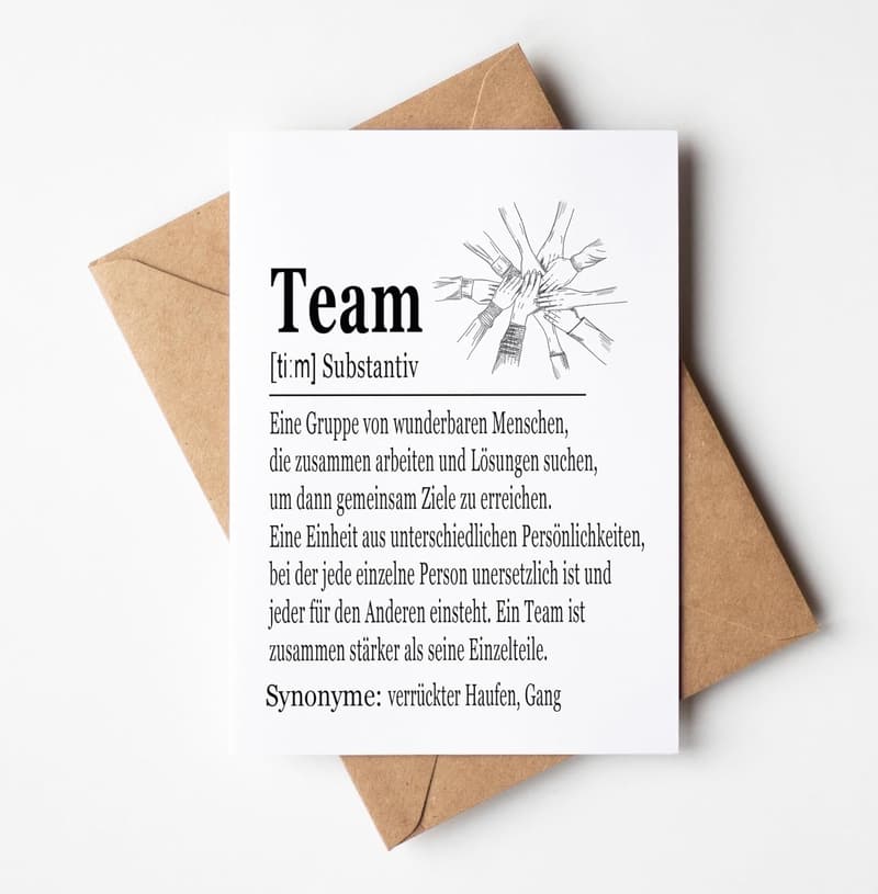 Abschiedskarten Set A6 für Kollegen – 12er Team Karten für Büro