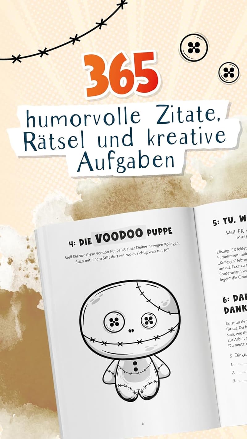 Lustiges Mitmachbuch zum Stressabbau im Büro für Kolleg*innen