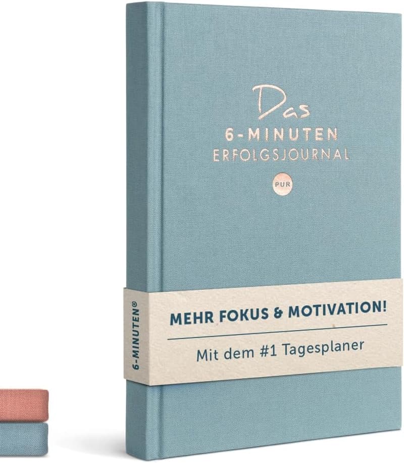 6-Minuten Tagebuch - Undatiertes Erfolgsjournal für mehr Motivation