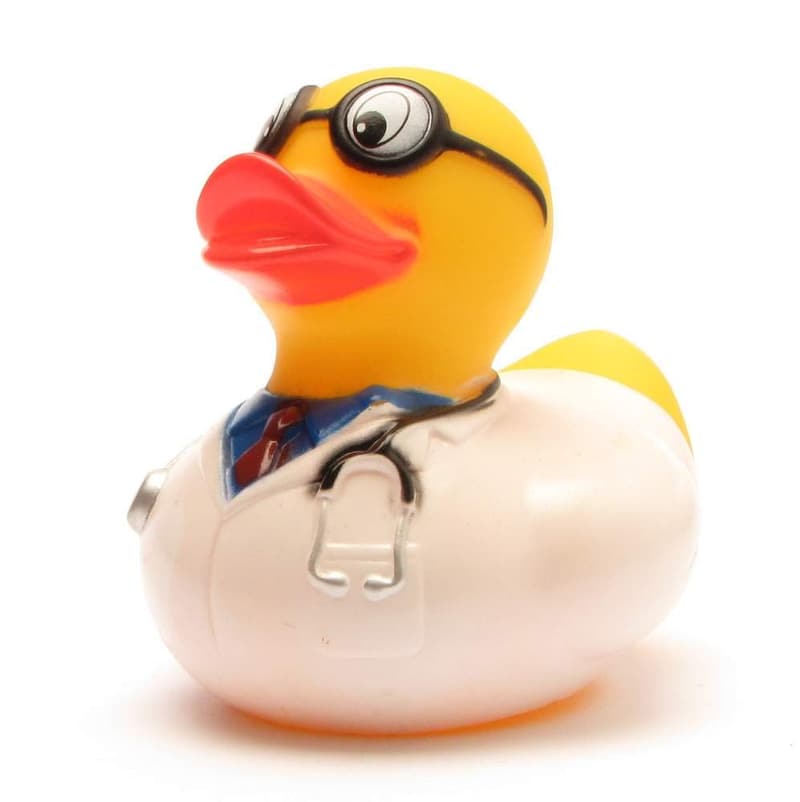 Badeente Arzt mit Schlüsselanhänger - Geschenk für Mediziner
