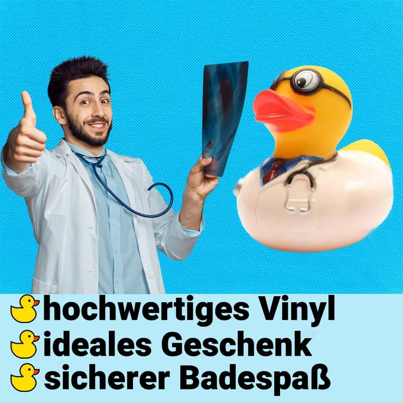 Badeente Arzt mit Schlüsselanhänger - Geschenk für Mediziner