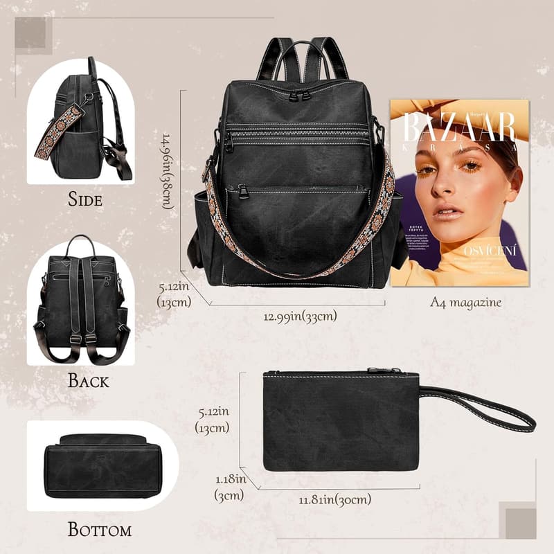 Wasserdichter PU-Rucksack für Frauen – leicht und multifunktional