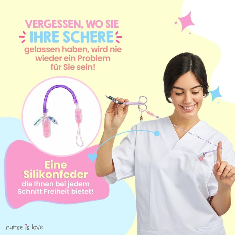 Scherenhalter für Krankenschwestern aus Silikon mit Taschenclip