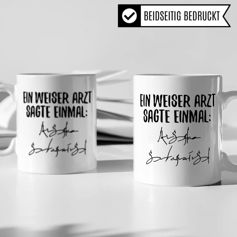 Danke Arzt Tasse – Lustiger Spruch für Mediziner und Ärzte