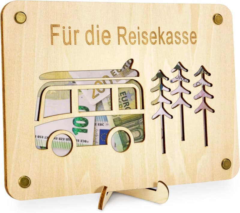 Reisekasse Spardose für Weltreise - Geschenk für Reisende