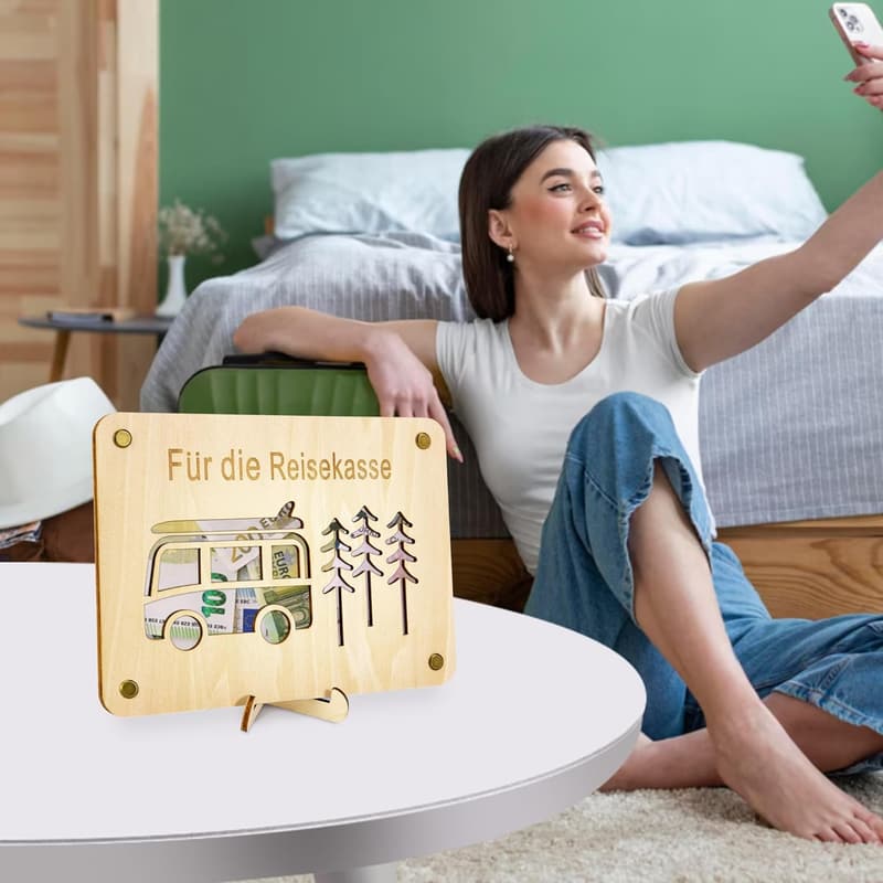 Reisekasse Spardose für Weltreise - Geschenk für Reisende