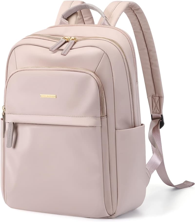 Wasserdichter Damen-Rucksack mit Laptopfach 14 Zoll, rosagrau