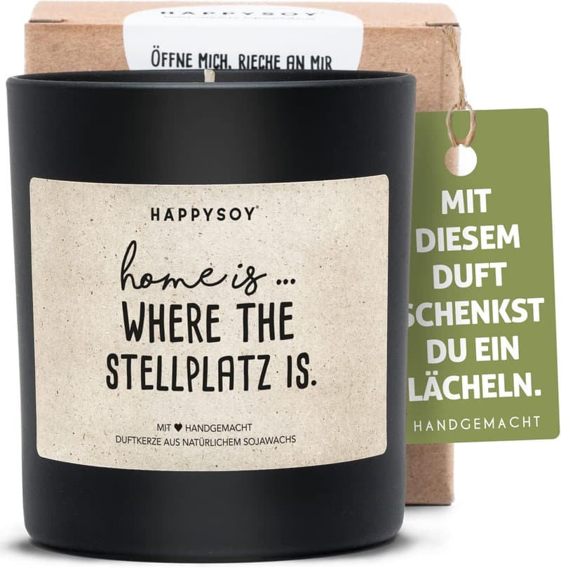 Duftkerze im Glas für Camper – handgemacht aus Soja mit Spruch